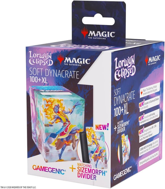 Gamegenic Magic: The Gathering Lorwyn Eclipsed SOFT DYNACRATE 100+ XL - Ashling, Rekindled/Ashling, Rimebound Design, Flexible Sizemorph Divider for 80–100+ Double-Sleeved Cards, Self-Lock Mechanism