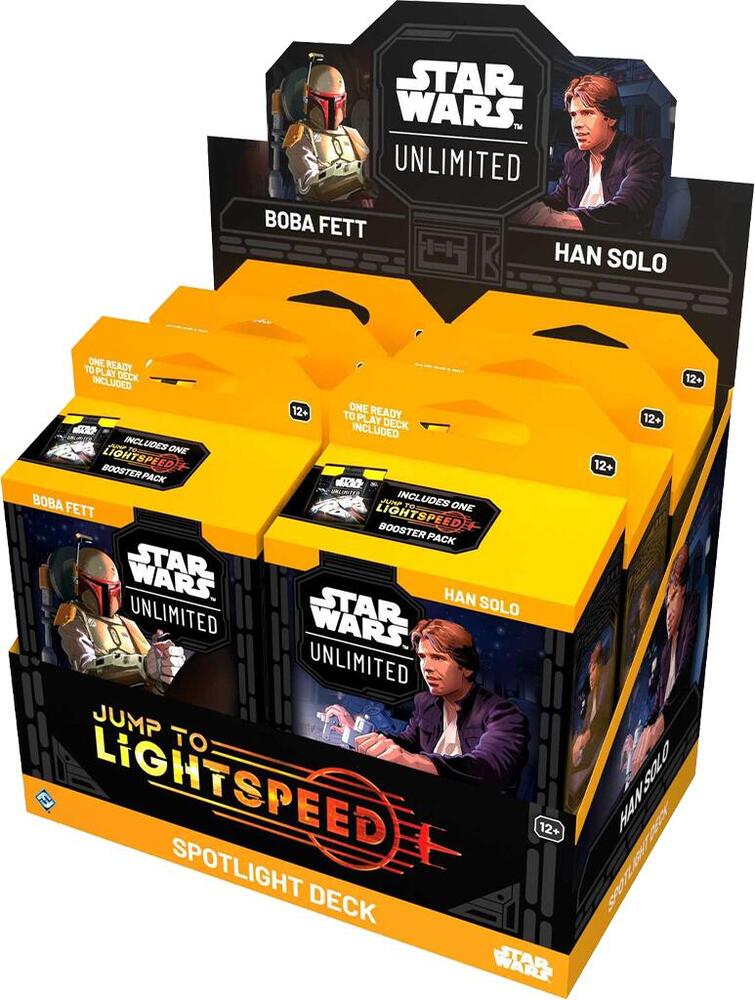 Fantasy Flight Games Star Wars: Unlimited TCG Jump to Lightspeed Spotlight Deck Display - Includes 6 Pre-Built Decks with Exclusive Cards, Ages 12+, 2+ Players, 20 Minute Playtime - Presale Ships 03/14/2025