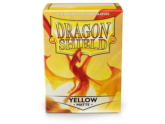 10 Packs Dragon Shield Matte Yellow Standard Size 100 ct Card Sleeves Display Case