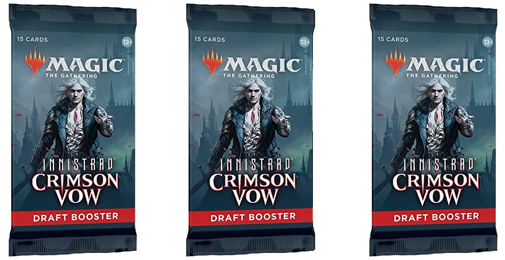 3 Packs Magic: The Gathering Draft Booster Pack Lot MTG Innistrad Crimson Vow