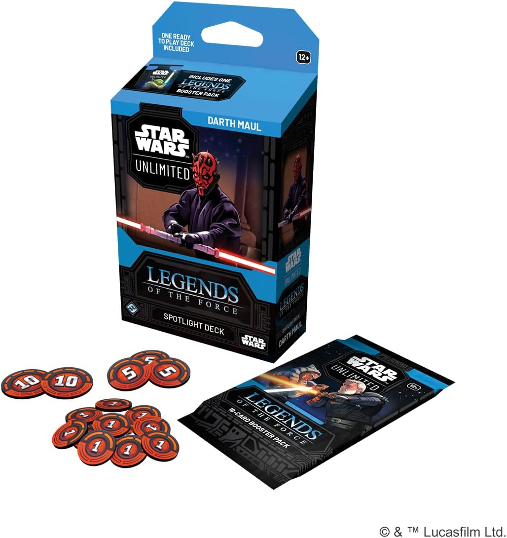 Fantasy Flight Games Star Wars: Unlimited TCG Legends of The Force Darth Maul Spotlight Deck - Ready-to-Play 50-Card Deck with Exclusive Cards