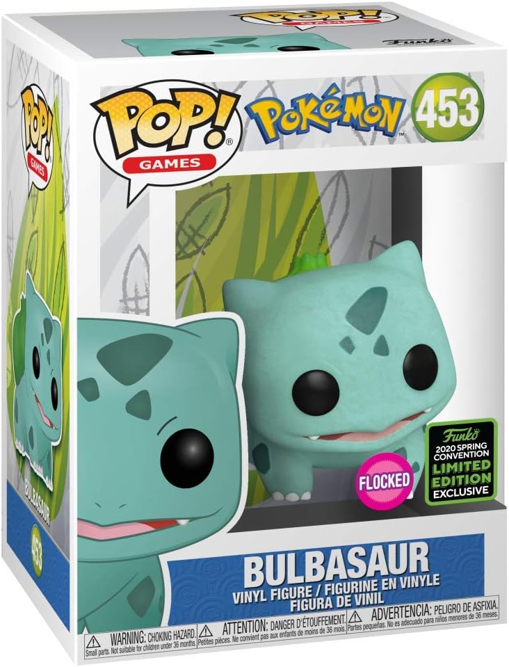 Funko Pop! Games: Pokémon - Flocked Bulbasaur Vinyl Figure, Spring Convention Exclusive