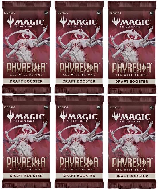 6 Packs Magic: the Gathering Draft Booster Pack Lot MTG Phyrexia all will be one