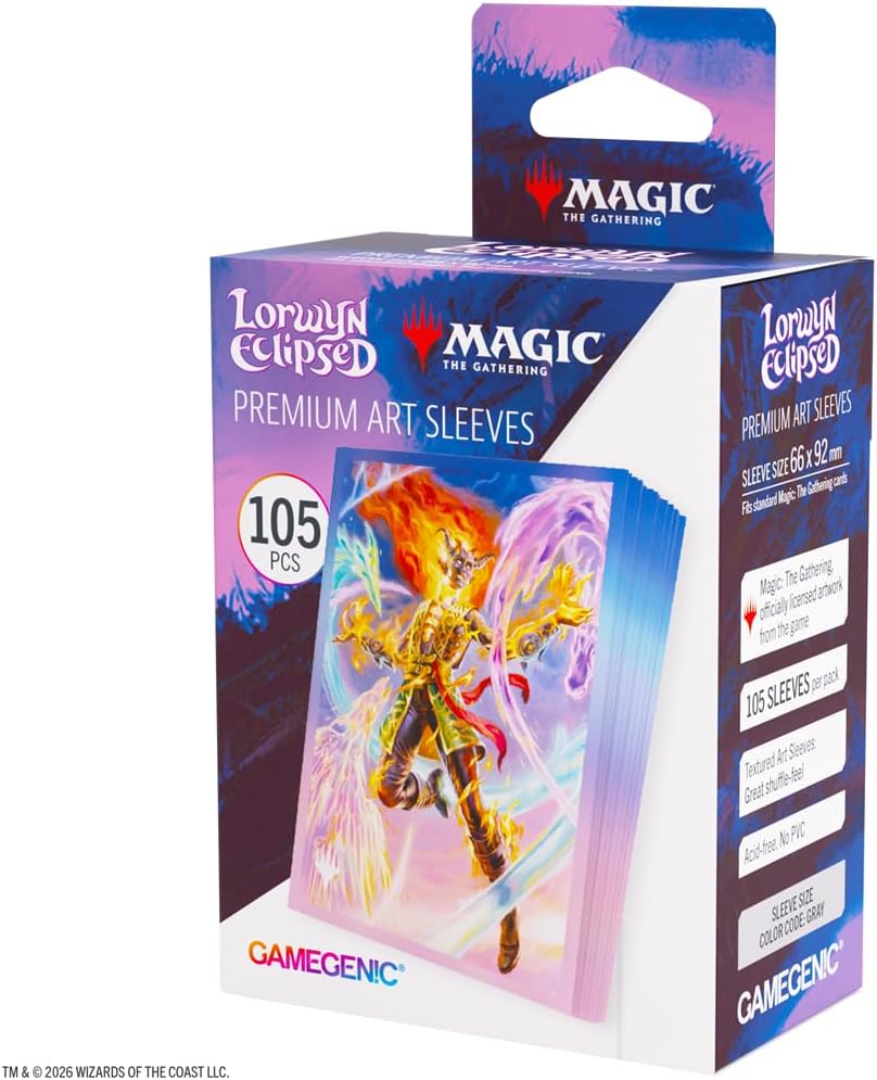 Gamegenic Magic: The Gathering Lorwyn Eclipsed Premium Art Sleeves - Ashling, The Limitless Design, 105 Textured Matte Sleeves, Smooth Shuffle & Card Protection, Full-Color, Acid-Free, PVC-Free