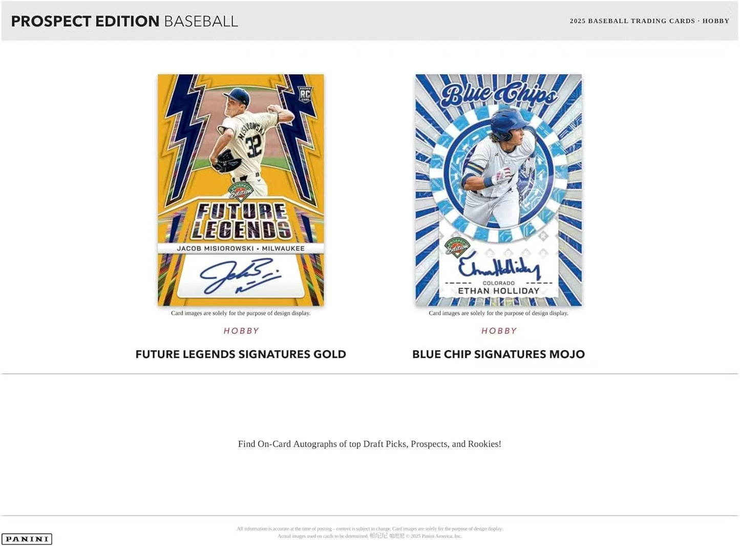 2025 Panini Prospect Edition Baseball Hobby Trading Card Box (4 Autographs Per Box)