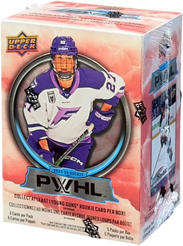 2025-26 Upper Deck PWHL Hockey Blaster Box, 5 Packs, 6 Cards per Pack, 30 Trading Cards