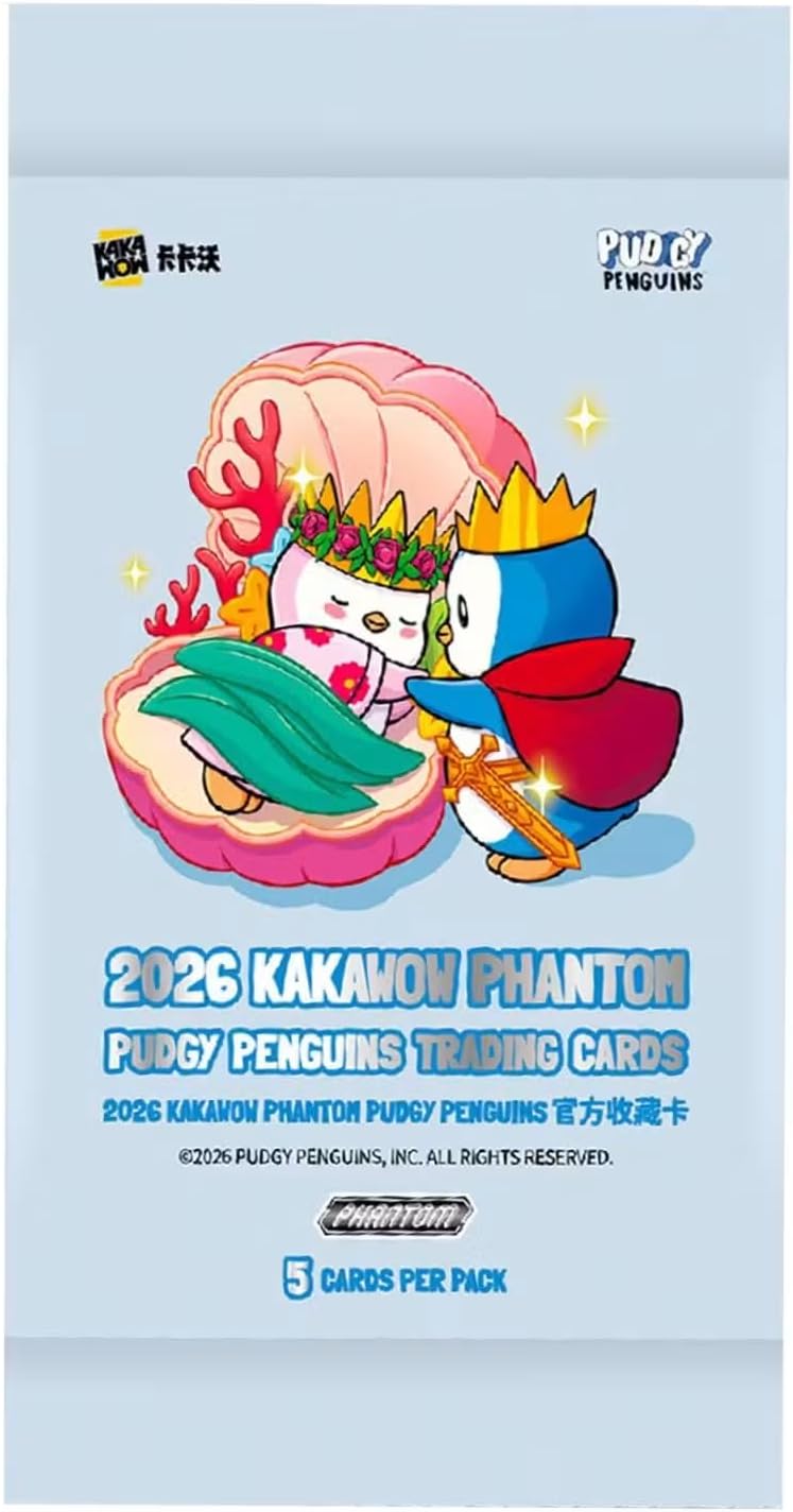 2026 Kakawow Phantom Pudgy Penguins Trading Card Box (1-4 Limited Numbered Cards Per Box)