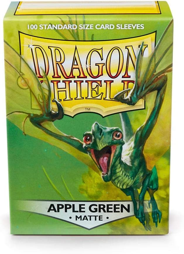 Dragon Shield 100ct Standard Card Sleeves Display Case (10 Packs) - Matte Apple Green