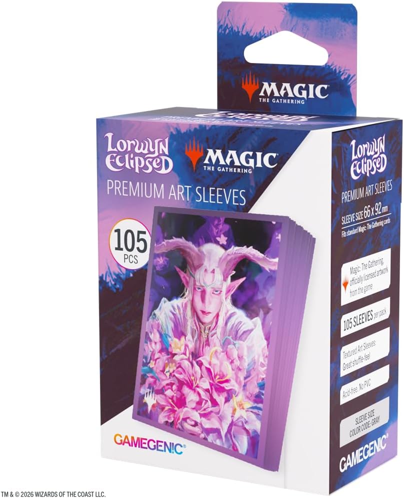 Gamegenic Magic: The Gathering Lorwyn Eclipsed Premium Art Sleeves - Dawnhand Eulogist Design, 105 Textured Matte Sleeves, Smooth Shuffle & Card Protection, Full-Color, Acid-Free, PVC-Free