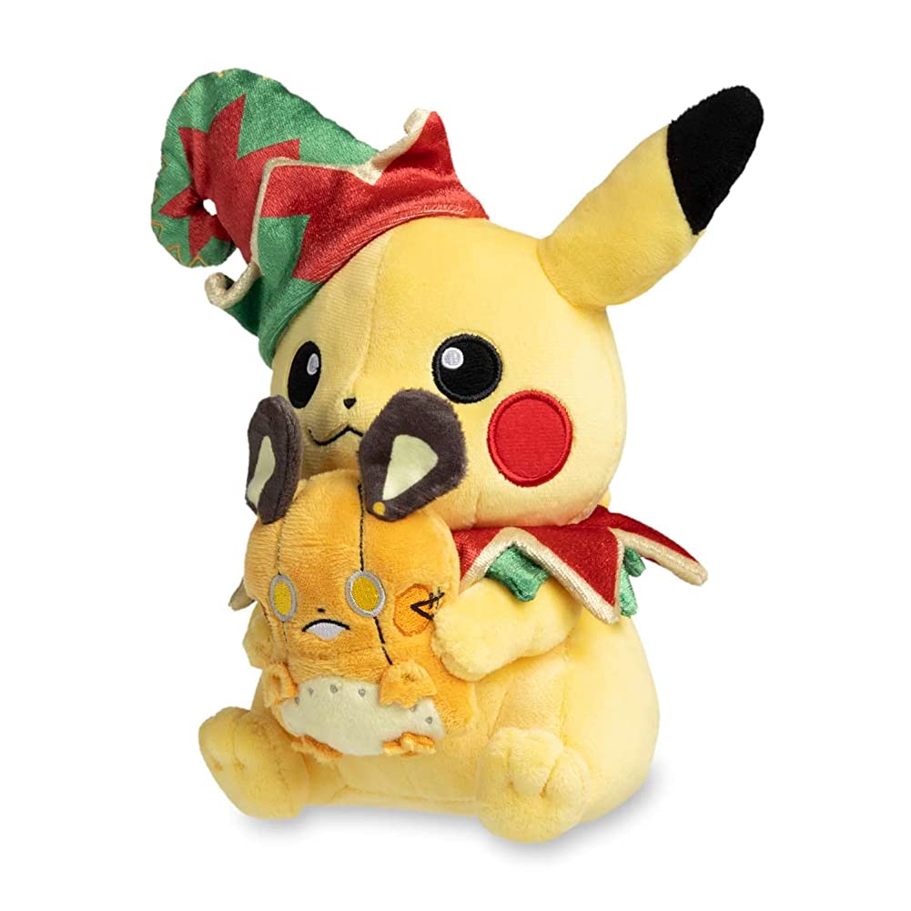 Pokemon Center: Pikachu and Robot Dedenne Toy Pokemon Holiday Workshop Poké Plush, 8 ¾ Inch