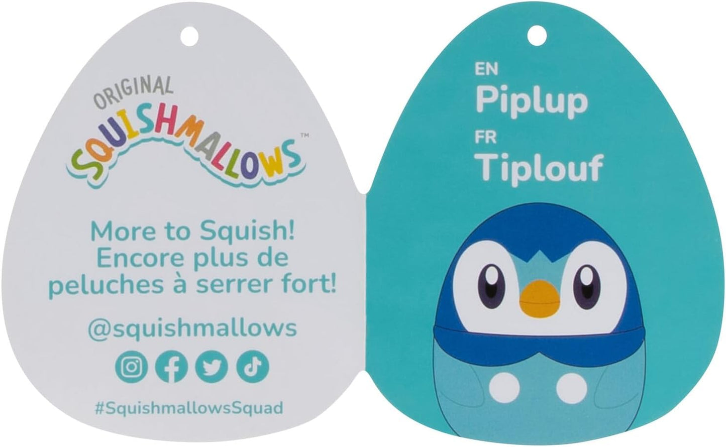 Squishmallows 14-Inch Piplup Stuffed Animal Plush Toy