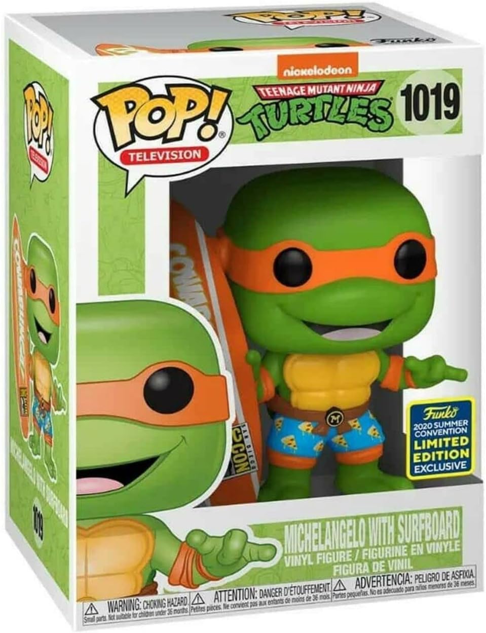 Funko Pop! Television #1019 TMNT Michelangelo with Surfboard (SDCC 2020 Exclusive)