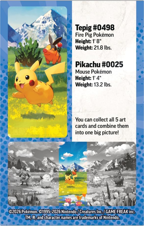 Pokemon TCG: Mega Evolution—Ascended Heroes Mini Tin: Pikachu & Tepig (1 Sticker Sheet, a Pokémon Art Card & 2 Booster Packs)