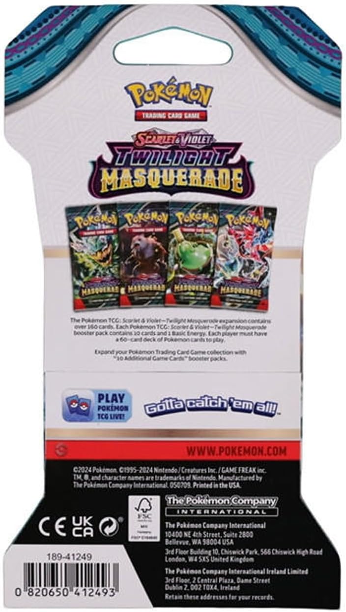 Pokemon TCG Twilight Masquerade Sleeved Eight (8) Booster Packs