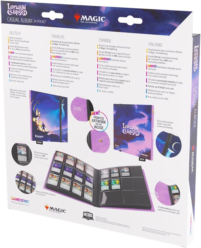 Gamegenic Magic: The Gathering Lorwyn Eclipsed Casual Album 24-Pocket - Lorwyn Eclipsed Design, Holds 480 Double-Sleeved Cards, Side-Loading Pages & Elastic Strap