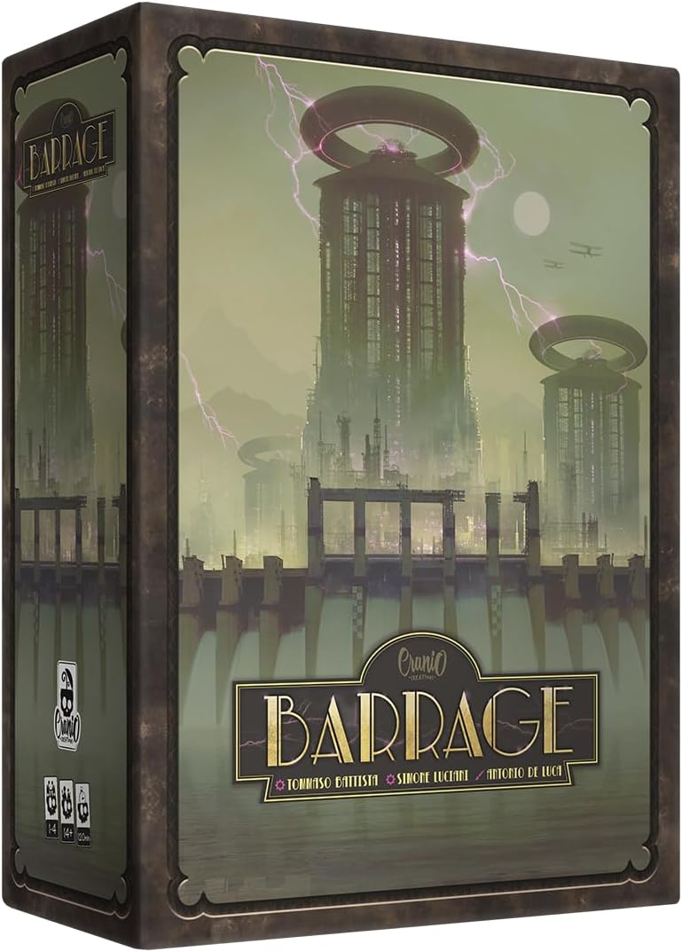 CrowD Games | Barrage: Base Game | 1-4 Players | Ages 14 and up | Strategy Board Game | Worker Placement | Engine Building | Network and Route Building | 60-120 min Playtime