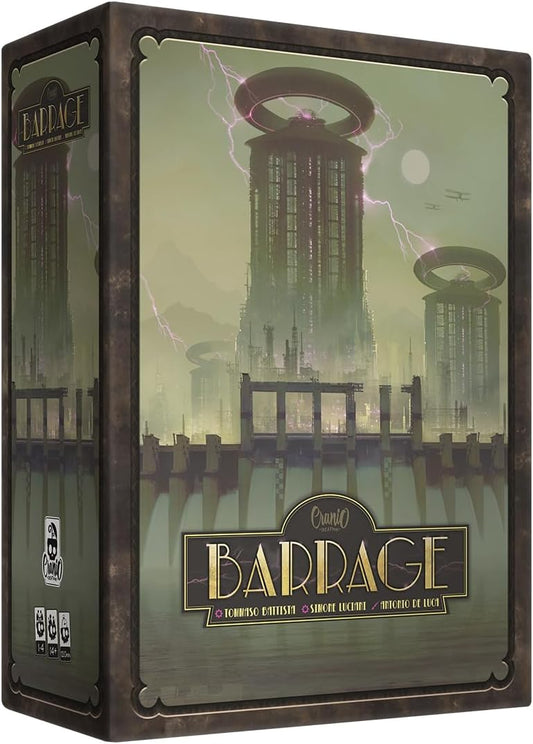 CrowD Games | Barrage: Base Game | 1-4 Players | Ages 14 and up | Strategy Board Game | Worker Placement | Engine Building | Network and Route Building | 60-120 min Playtime