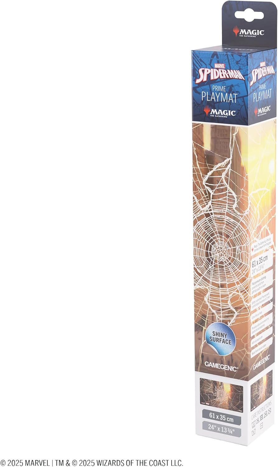 Gamegenic Magic: The Gathering Marvel's Spider-Man Plains Shiny PLAYMAT - Premium 61x35cm Game Mat with Shiny Surface, Cushioning, Anti-Slip Back & Flat Stitching, Official MTG Accessory
