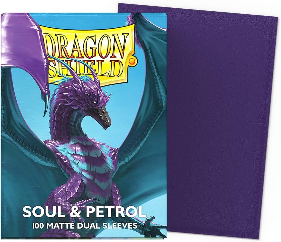 Dragon Shield | Matte Dual Standard Size Card Sleeves | 100ct - Smooth & Tough Premium TCG Sleeves - Compatible with Must TCG Cards | Soul & Petrol