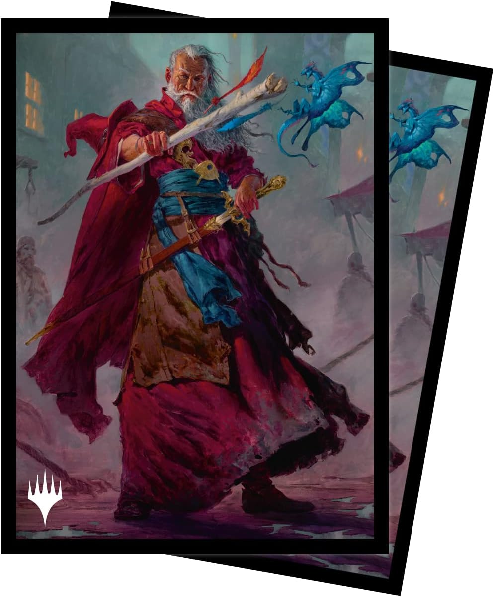 Ultra PRO - Magic: The Gathering Battle for Baldur's Gate, Commander Legend 100ct Card Sleeves (Elminster) - Protect Your Collectible Trading Cards with ChromaFushion Technology