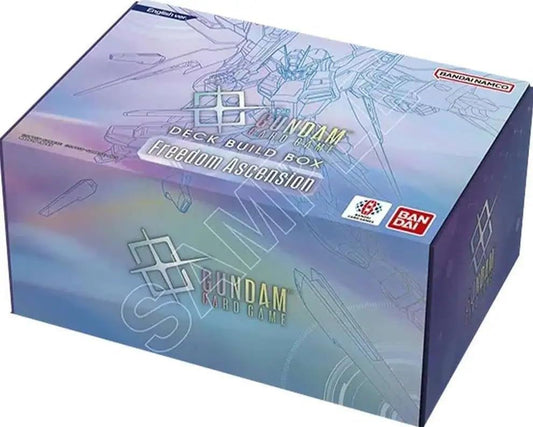 Bandai Gundam Card Game Deck Build Box Freedom Ascension SC01 – 125 Reprint Cards, 4 GD05 Booster Packs, Bonus Pack and Storage Box – English Edition
