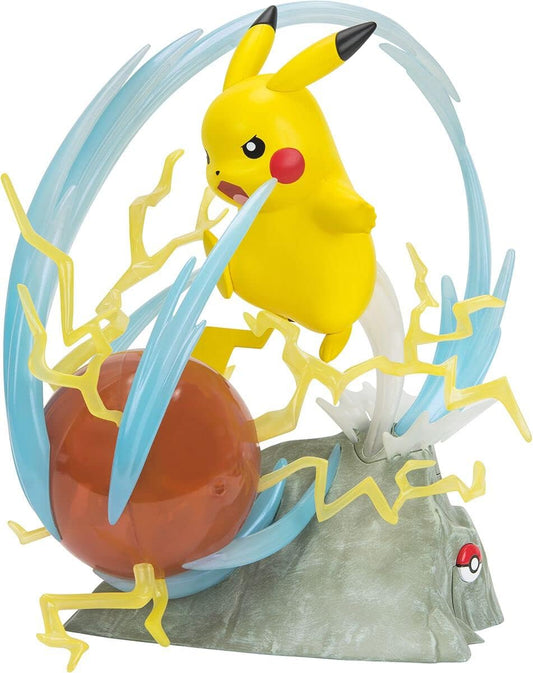 Pokemon Pikachu Deluxe Collector Statue Figure - Light FX - Collector Statue Pikachu - Authentic Details - Pokemon Collectibles for Fans Everywhere
