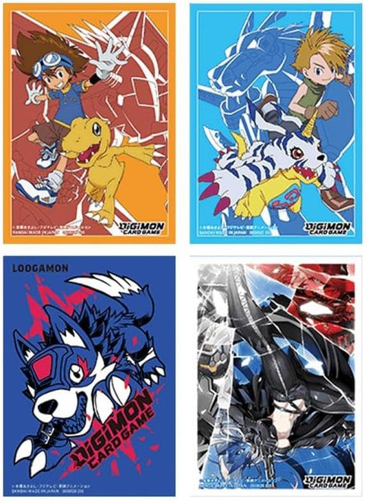 4 Packs Digimon Card Game Protector Official 2023 New Sleeves, Blue