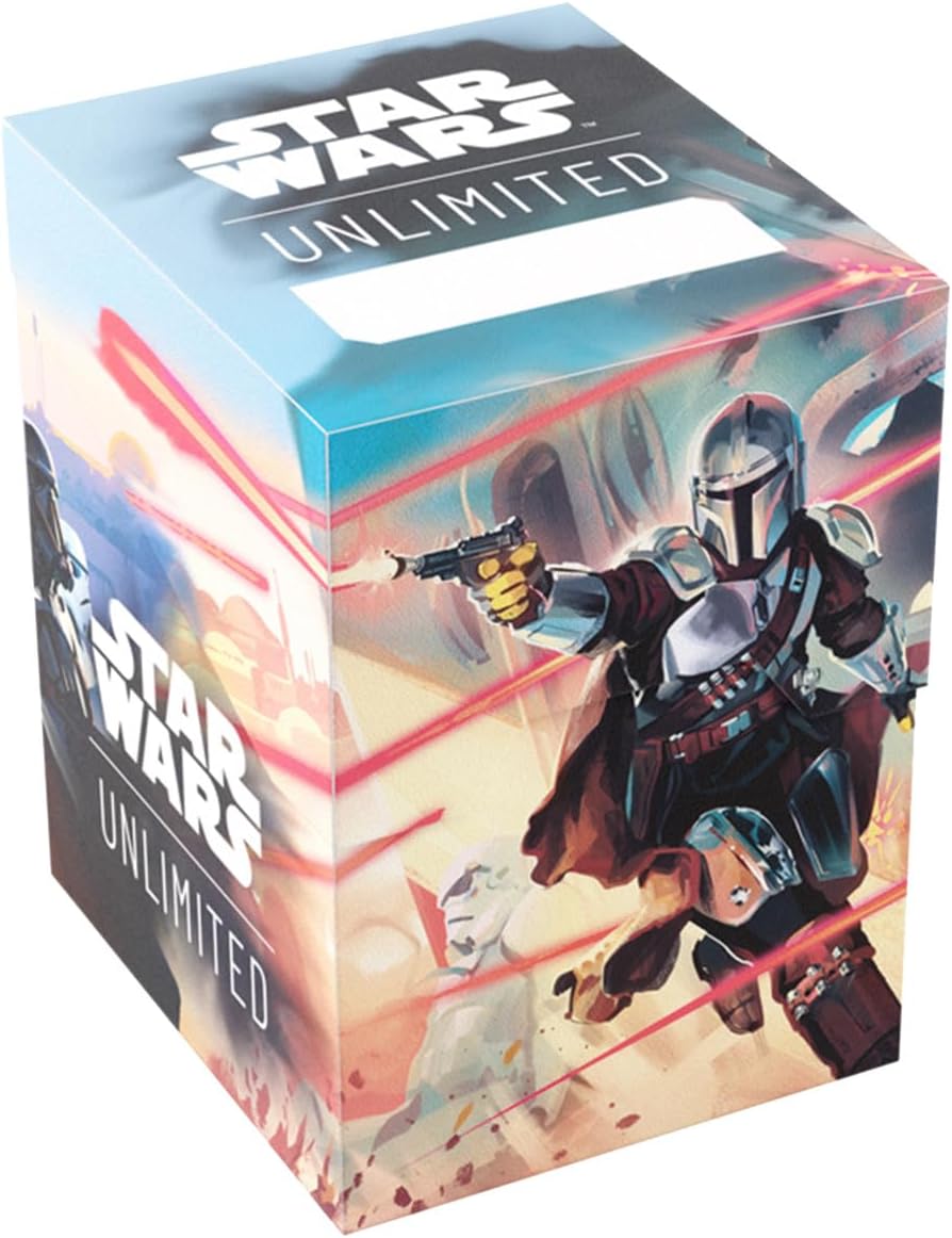 Gamegenic Star Wars Unlimited SOFT CRATE - Full-Color Printed & Officially Licensed Durable Deck Box, Holds 60 Double-Sleeved Cards, Perfect for TCGs and LCGs, Mandalorian/Moff Gideon Design