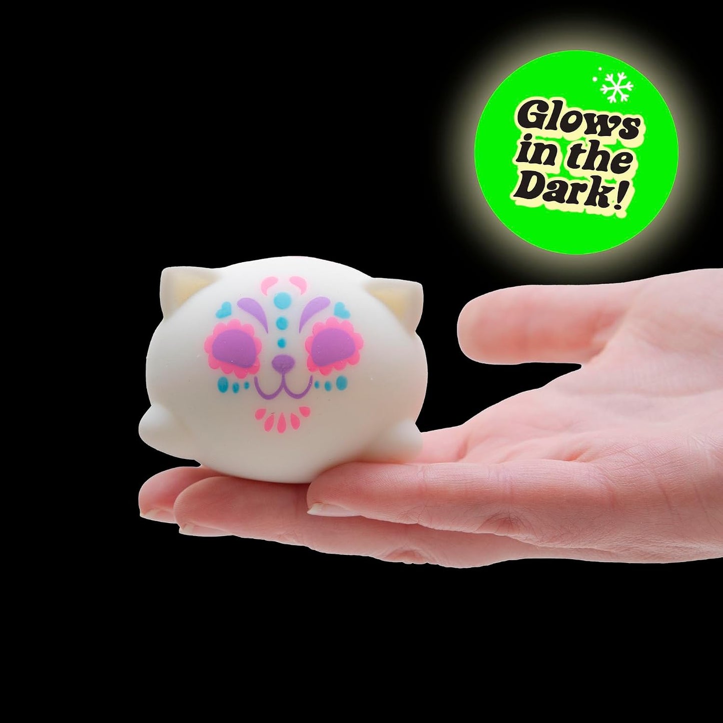 Schylling NeeDoh Sugar Skull Cool Cats - Sensory Squeeze Toy - Assorted Designs - (Pack of 1)