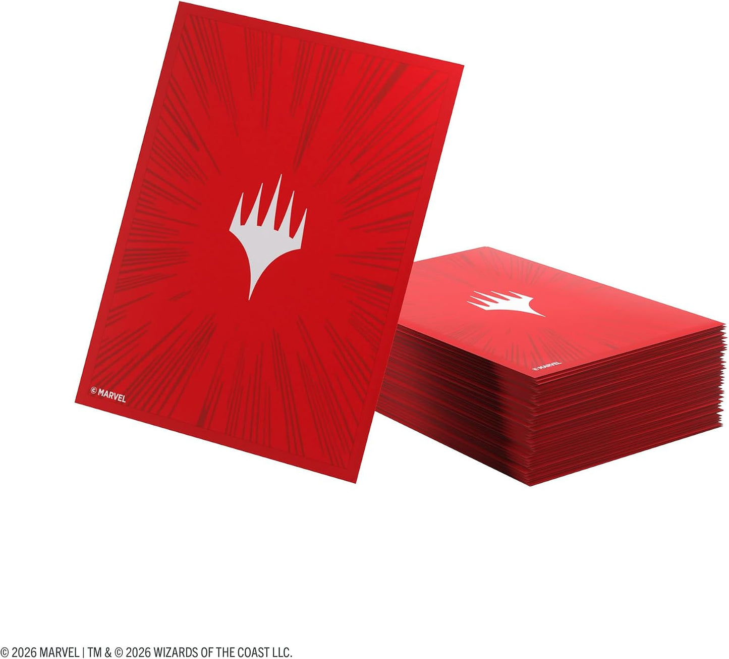 Magic: The Gathering Marvel Super Heroes Premium Double Sleeving Pack 100 | Gamegenic Comic Burst Red Deck Protector Set with Art Sleeves & Inner Sleeves for MTG Commander Cards