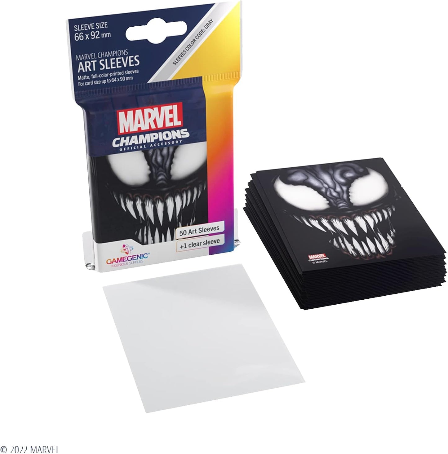 Gamegenic Marvel Champions The Card Game Official Venom Art Sleeves | Pack of 50 Art Sleeves and 1 Clear Sleeve | Card Game Holder | Use with TCG and LCG Games | Made by Fantasy Flight Games