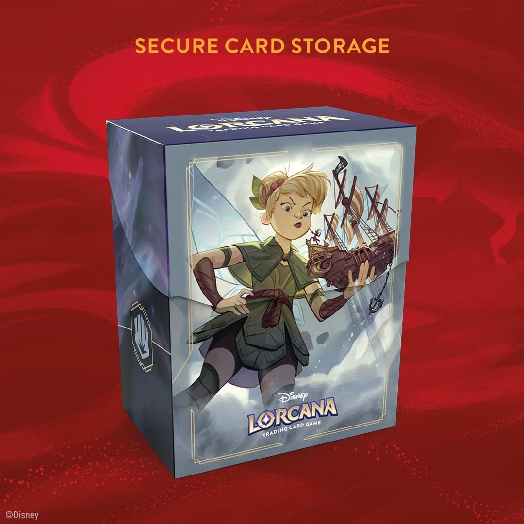 Ravensburger Disney Lorcana TCG Deck Box Featuring Tinker Bell - Giant Fairy | Securely Store 80 Sleeved Cards | Durable Portable Organizer for TCG Players | for Ages 8+