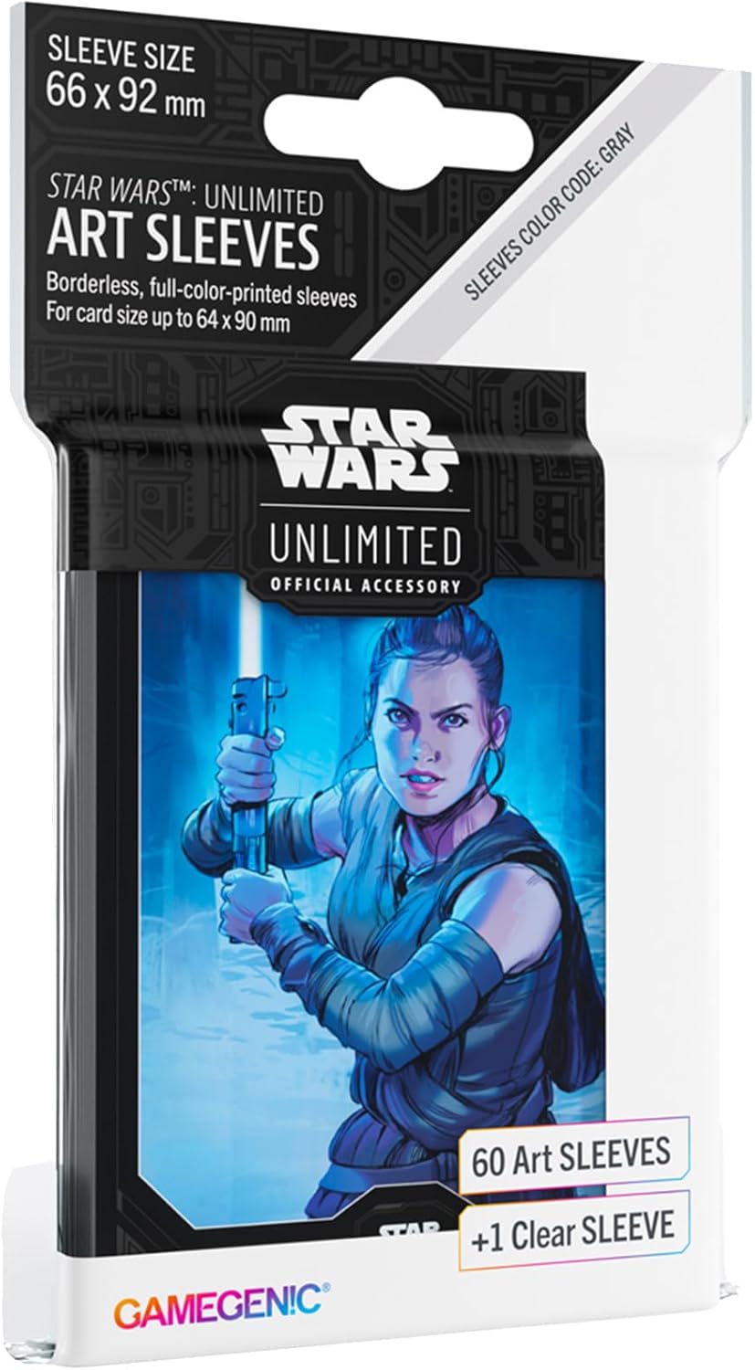 Star Wars Unlimited Rey ART SLEEVES - Officially Licensed Pack of 60 Art Sleeves and 1 Clear Sleeve, Optimized Size for Star Wars Unlimited and Other TCG and LCG Games, Made by Gamegenic