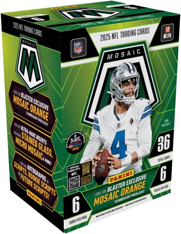 Panini 2025 Mosaic Football Blaster Box - 36 Cards Per Box