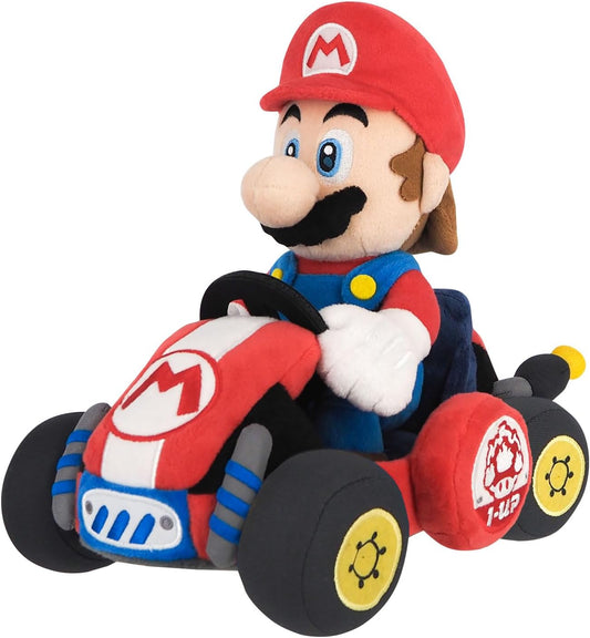 Sanei Boeki MKW01 Super Mario Kart World Mario Plush Toy W6.7 x D10.6 x H8.9 inches (W17 x D27 x H22.5 cm)