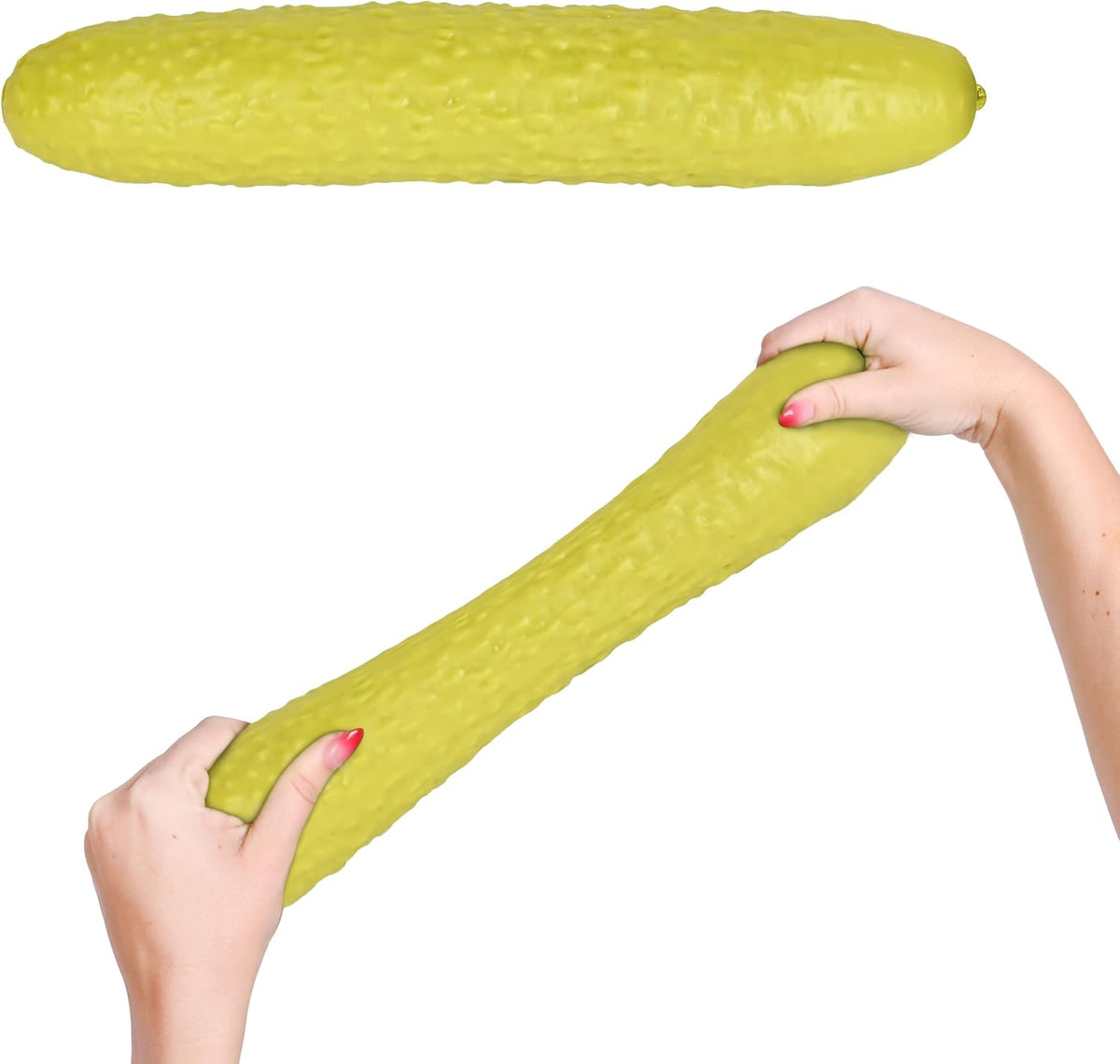 Toymendous Squishy Pickle, Jumbo 12 Inch Stress Relief Toy, Soft Squeezable Sensory Fidget for Kids, Teens and Adults