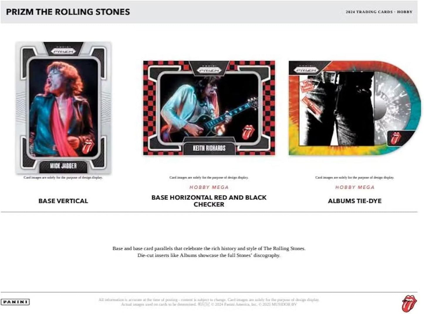 Panini 2025 Prizm The Rolling Stones Trading Card Hobby Mega Box (2 Silver Base Parallels Per Hobby Mega Box)