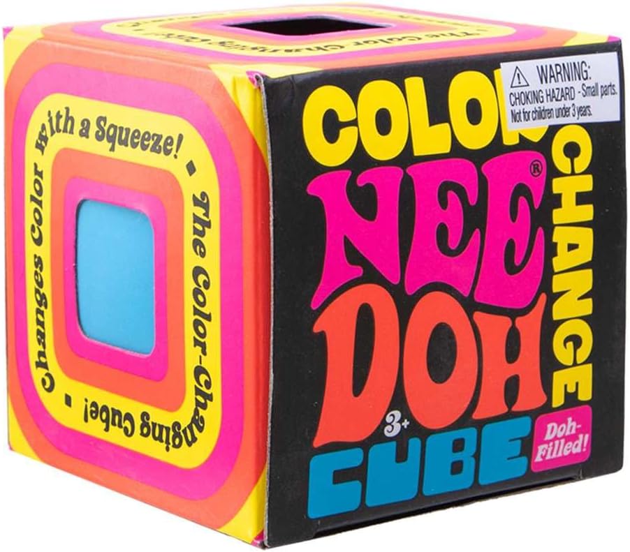 Schylling Needoh Color Change Cube - Sensory Squeeze Toy - Colors May Vary