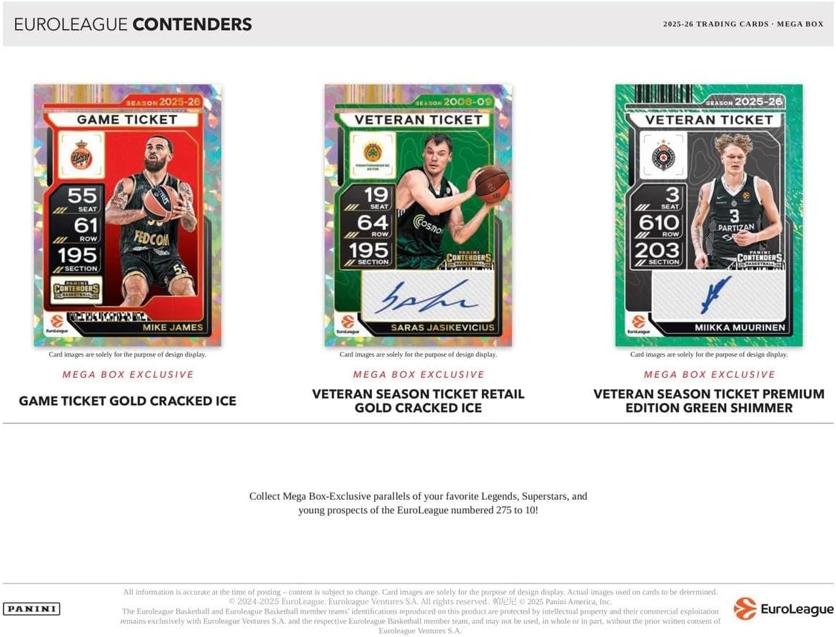 2025/26 Panini Contenders Euroleague Basketball Hobby Mega Box