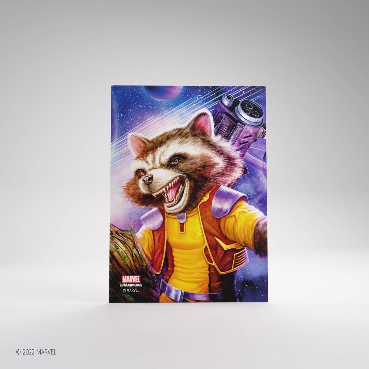 Gamegenic Marvel Champions The Card Game Official Rocket Racoon Fine Art Sleeves Pack of 50 Art Sleeves and 1 Clear Sleeve Card Game Holder for TCG and LCG Games Made by Fantasy Flight Games