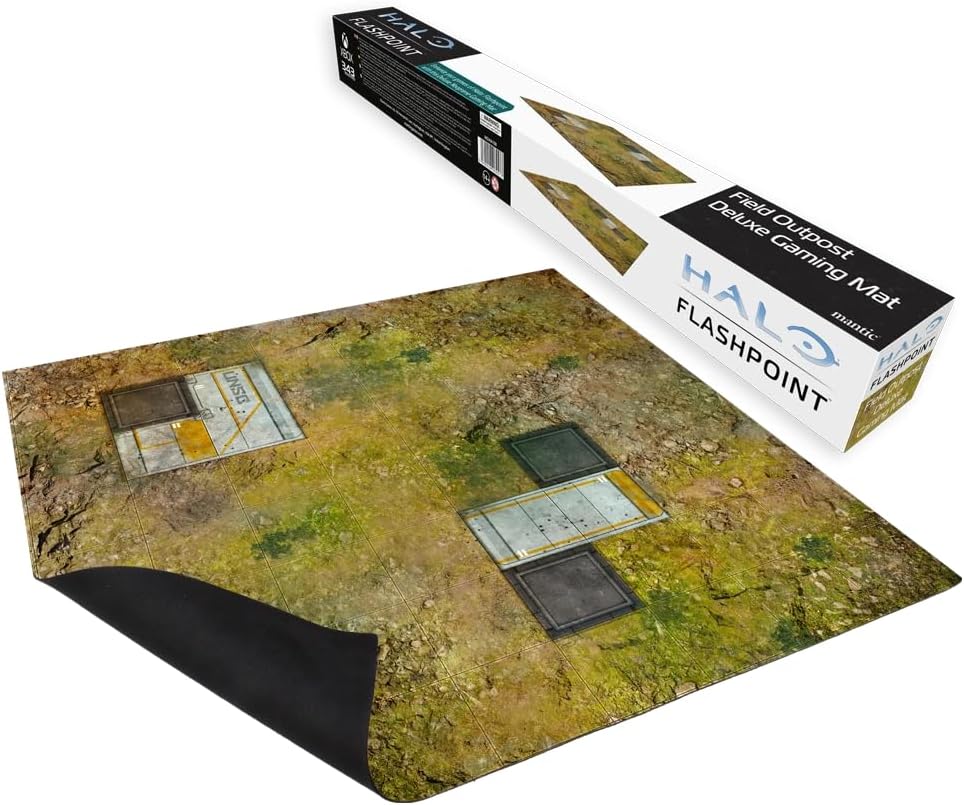 Halo: Flashpoint – Field Outpost Deluxe Gaming Mat by Mantic Games – Full-Color Neoprene Play Surface with Non-Slip Rubber Backing – Official Halo Tabletop Accessory