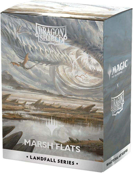 Dragon Shield | Matte Dual Art Sleeves | 100 CT - Smooth & Tough Premium TCG Sleeves | Compatible with Magic: The Gathering | Landfall Series – Marsh Flats