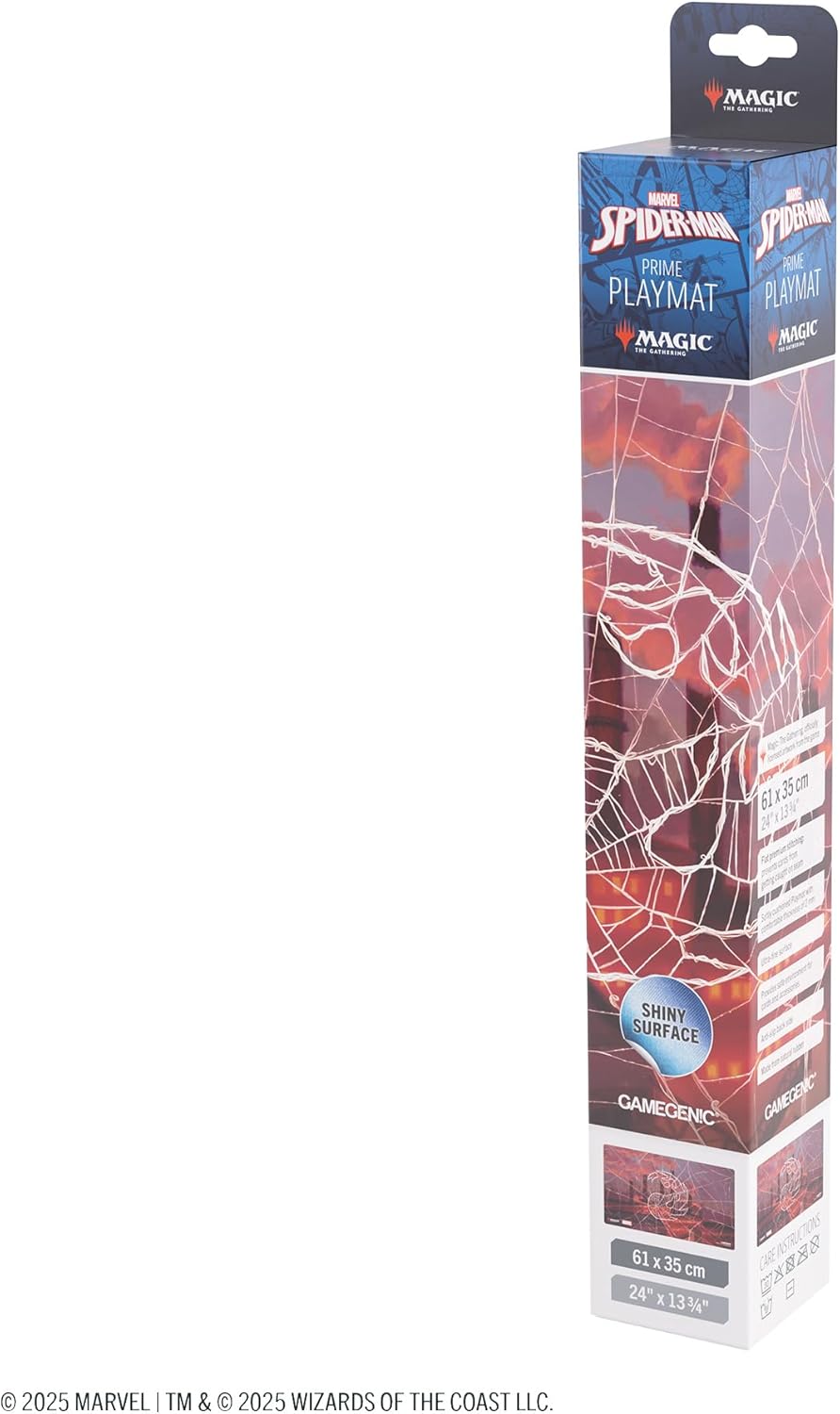 Gamegenic Magic: The Gathering Marvel's Spider-Man Mountain Shiny PLAYMAT - Premium 61x35cm Game Mat with Shiny Surface, Cushioning, Anti-Slip Back & Flat Stitching, Official MTG Accessory