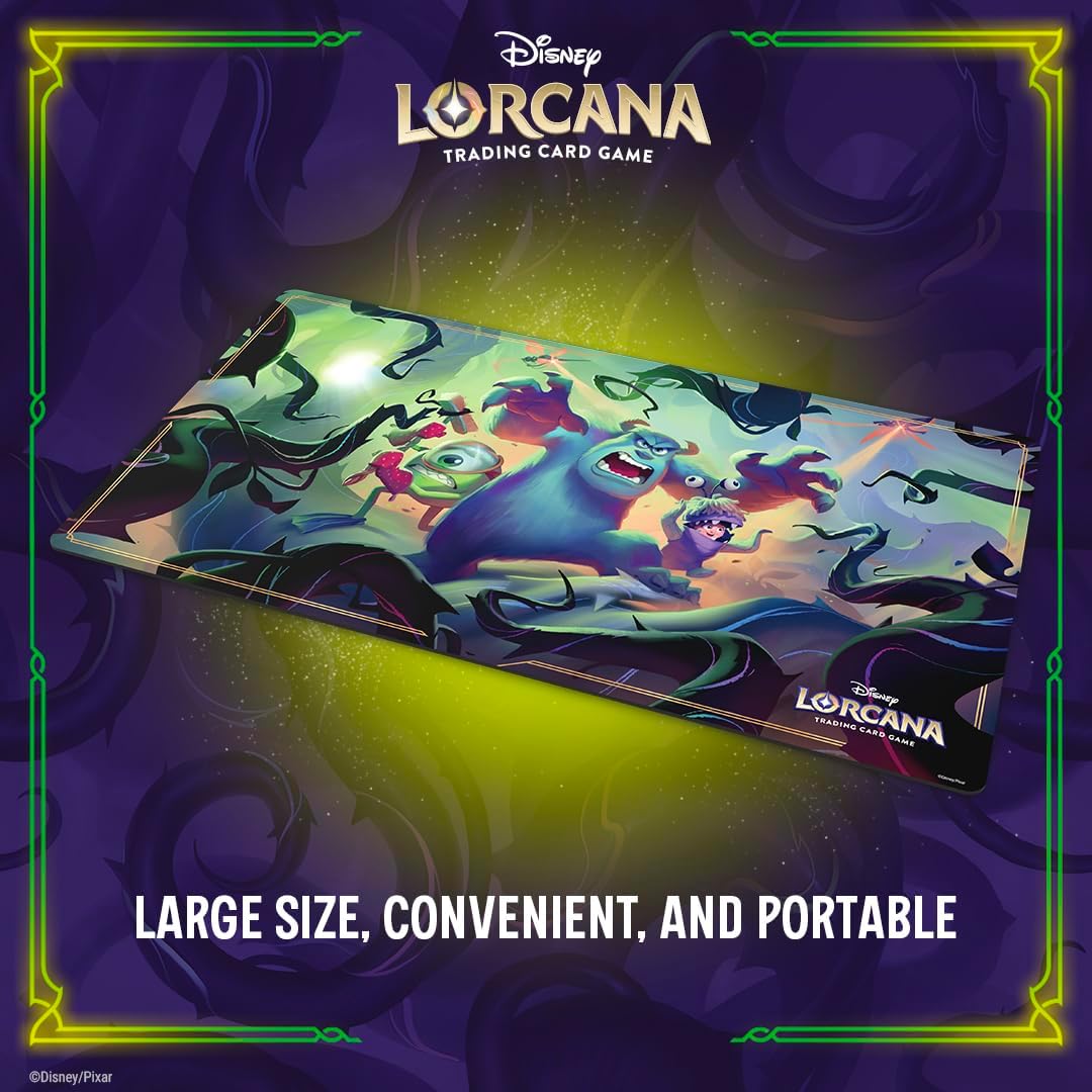 Ravensburger Disney Lorcana TCG Playmat Featuring Mike Wazowski, Sulley, and Boo in Attack of the Vine!