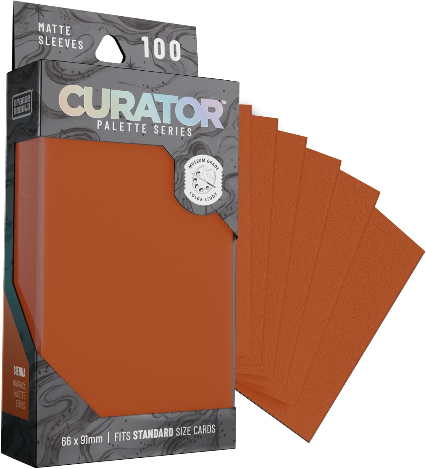 Curator® Tournament TCG Matte Sleeves - Standard Size (66x91mm) w/Black Backs - Non-PVC - “Sienna” (Red) Palette Series - Compatible with Magic, Pokemon, Lorcana, Riftbound, One Piece