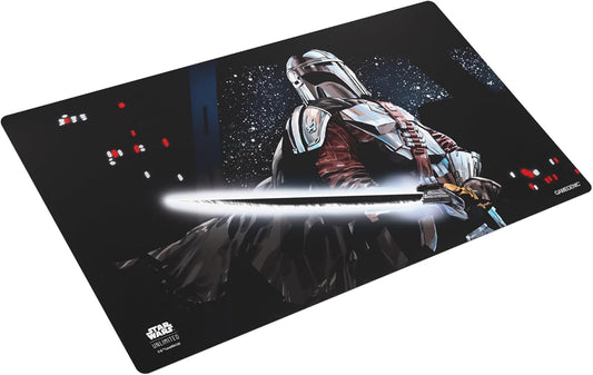 Star Wars Unlimited Mandalorian PRIME GAME MAT - Officially Licensed, Full-Color Printed, Playmat, Slip-Resistant 24" by 14" Rubber Mat, Compatible with TCGs & LCGs, Made by Gamegenic