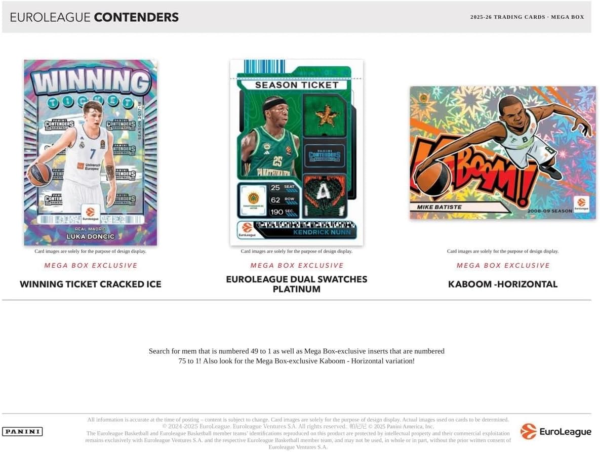2025/26 Panini Contenders Euroleague Basketball Hobby Mega Box