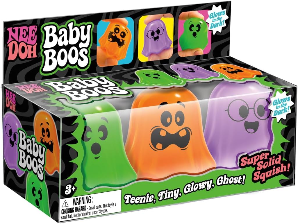 Schylling Needoh Needohween Baby Boos - Sensory Squeeze Toy - (1 Pack of 3 Baby Boos)