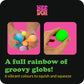 Schylling NeeDoh Rainboh Teenie - Sensory Squeeze Toy - Contains 6 Mini Groovy Globs - 1.5" Wide - Multicolored