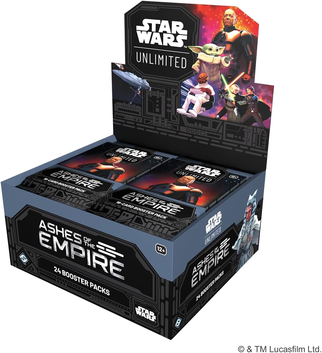 Asmodee Star Wars: Unlimited TCG Ashes of the Empire Booster Display - 24 Booster Packs Trading Card Game Expansion Featuring Battle of Endor Characters, Ages 12+, 2+ Players, 20 Minute Playtime